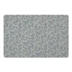 Delicate Floral Floor Mat Green