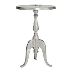 22'' Silver Aluminum Traditional Accent Table