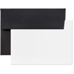 JAM Paper A7 Blank Greeting Cards & Envelopes, 25ct. Black Linen