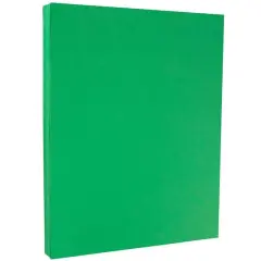 JAM Paper Recycled 8.5" x 11" 65lb. Cover Cardstock Pack, 50 Sheets Green