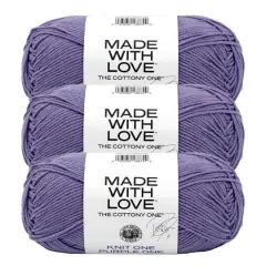 3 Pack Lion Brand&reg; Tom Daley Made with Love&trade; The Cottony One&trade; Yarn Knit One Purple One