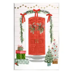 Stupell Industries Red Jolly Christmas Doorway Wall Plaque Art