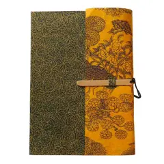 Lama Li Wanderer Hardcover Handmade Journal Gold and Brown