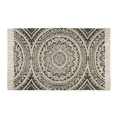 DII&reg; Printed Natural Hand-Loomed Shag Rug, 4ft. x 6ft. Black