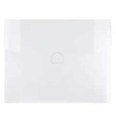 JAM Paper Clear Frost Plastic Portfolio with Circular Tuck Flap Closure 8.5" x 6.5"