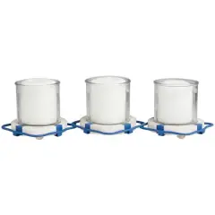 Blue Metal Distressed 3-Linked Buoy Candle Holder with White Wood Accents