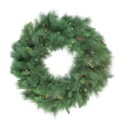 48" Pre-lit White Valley Pine Artificial Christmas Wreath