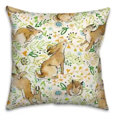 Playful Bunnies 18" x 18" Throw Pillow