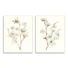 Stupell Industries Cotton Stems Farmhouse Painting Wall Plaque Set