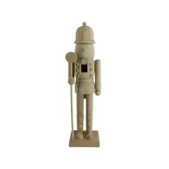 14" Soldier with Peppermint Staff DIY Pinewood Nutcracker by Make Market&reg;