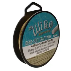 The Beadsmith&reg; Wire Elements&trade; 26 Gauge Tarnish Resistant Soft Temper Wire, 300ft. Gold
