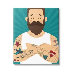 Stupell Industries Best Dad Father's Day Tattoos Canvas Wall Art