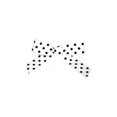 JAM Paper 2.5" Grosgrain Polka Dot Twist Tie Bows, 100ct. White and Black