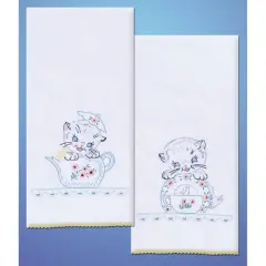 Tobin Stamped For Embroidery Kittens Kitchen Towels