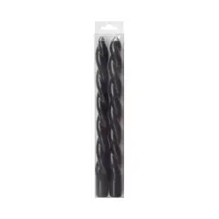 10" Unscented Twist Taper Candles, 2ct. by Ashland&reg; Black
