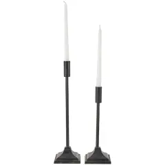 Black Metal Slim Minimalistic Candle Holder Set