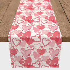 Heart Cluster Pattern 16" x 90" Cotton Twill Runner