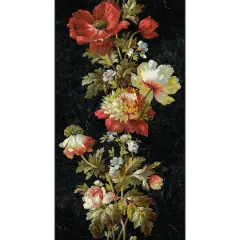 RoomMates Vintage Floral Stripe Peel & Stick Wallpaper Black/Red/Green