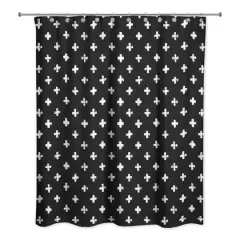 Crosses Shower Curtain Black