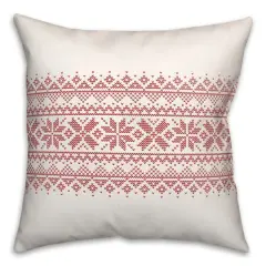 Knit Snowflakes 18x18 Throw Pillow