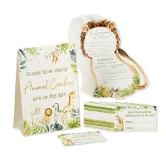 Safari Baby Advice Card & Baby Shower Game Set