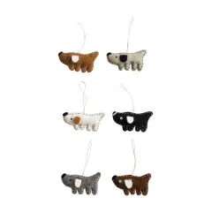 Hello Honey&reg; 6 Pack 4" Stitched Dog Wool Felt Ornaments