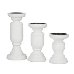 White French Country Candle Holder Set