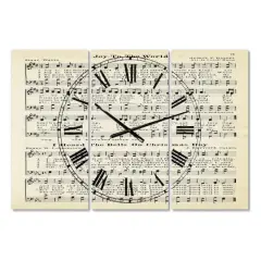 Designart Joy To The World Cottage 3 Panel Large Wall Clock