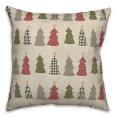 Cream Tree Pattern Throw Pillow