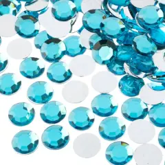 John Bead 12mm Acrylic Round Flat Back Rhinestones, 400ct. Aqua