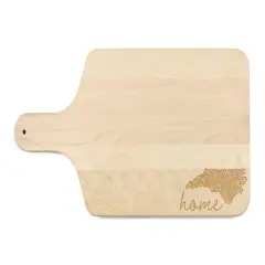 17" Floral Home State Maple Paddle Cutting Board North Carolina