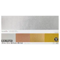 12" x 24" Glitter Neutral 65lb. Cardstock Paper by Recollections&trade;, 12 Sheets