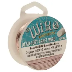 The Beadsmith&reg; Wire Elements&trade; 24 Gauge Tarnish Resistant Soft Temper Wire, 10yd. Rose Gold