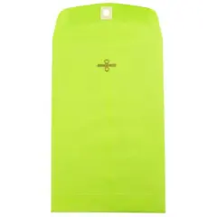 JAM Paper 6" x 9" Ultra Lime Green Open End Catalog Colored Envelopes with Clasp Closure