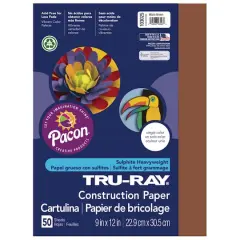 Pacon&reg; Tru-Ray&reg; 9" x 12" Construction Paper, 50 Sheets Warm Brown