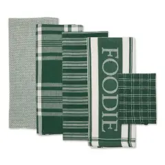 DII&reg; Foodie Dish Towel & Dishcloth Set Dark Green