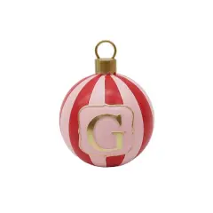 5" Striped Monogram Ball Ornament Tabletop D&eacute;cor by Ashland&reg; G
