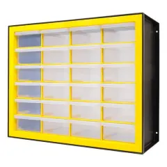 IRIS&reg; Yellow & Black 24-Drawer Parts Cabinet