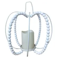 10.5" Bead LED Lighted Pumpkin Lantern by Ashland&reg; White