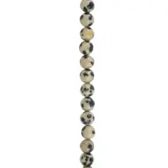 Black & White Dalmatian Jasper Round Beads by Bead Landing&trade;