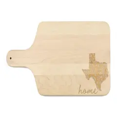 17" Floral Home State Maple Paddle Cutting Board Texas
