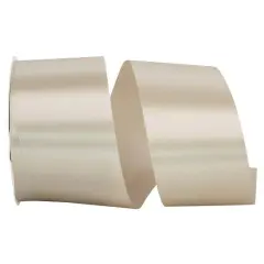 JAM Paper 2.5" x 50yd. Single Face Satin Allure Ribbon Platinum