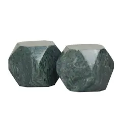 CosmoLiving by Cosmopolitan 4" Geometric Marble Block Bookend Set Gray