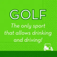 JAM Paper Golf Drink & Drive Cocktail Napkins, 40ct.