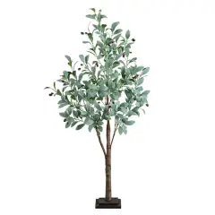 4ft. Pre-Lit Artificial Fruiting Olive Tree with Warm White LED Lights