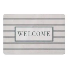 Welcome Stripe Floor Mat Blue/White