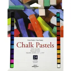Pro Art&reg; Vivid 24 Color Square Chalk Pastels