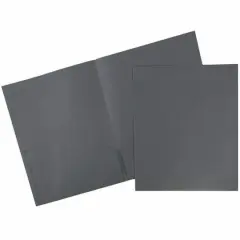 JAM Paper 9.5" x 11.5" Plastic 2-Pocket POP Folder Gray