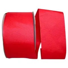 JAM Paper 3" Grosgrain Texture Wired Ribbon Red