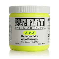 Golden&reg; SoFlat Matte Acrylic Paint, 16oz. Fluorescent Yellow